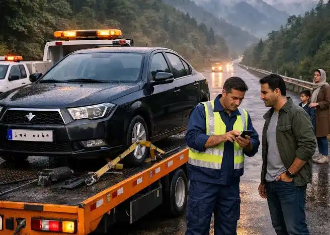 امداد رسانی خودرو در مناطق شرق تهران